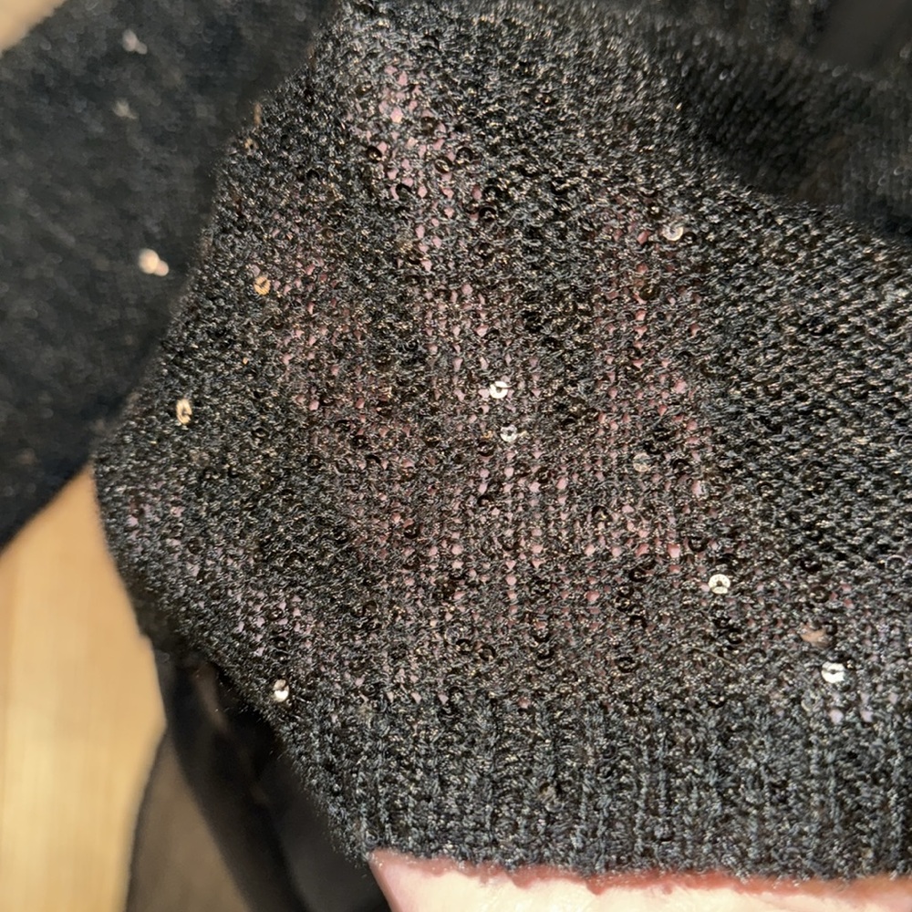 Katsumi Anthropologie Black Shimmer Sequin Sweater w/Keyhole Back (Size: M) - Picture 10 of 10